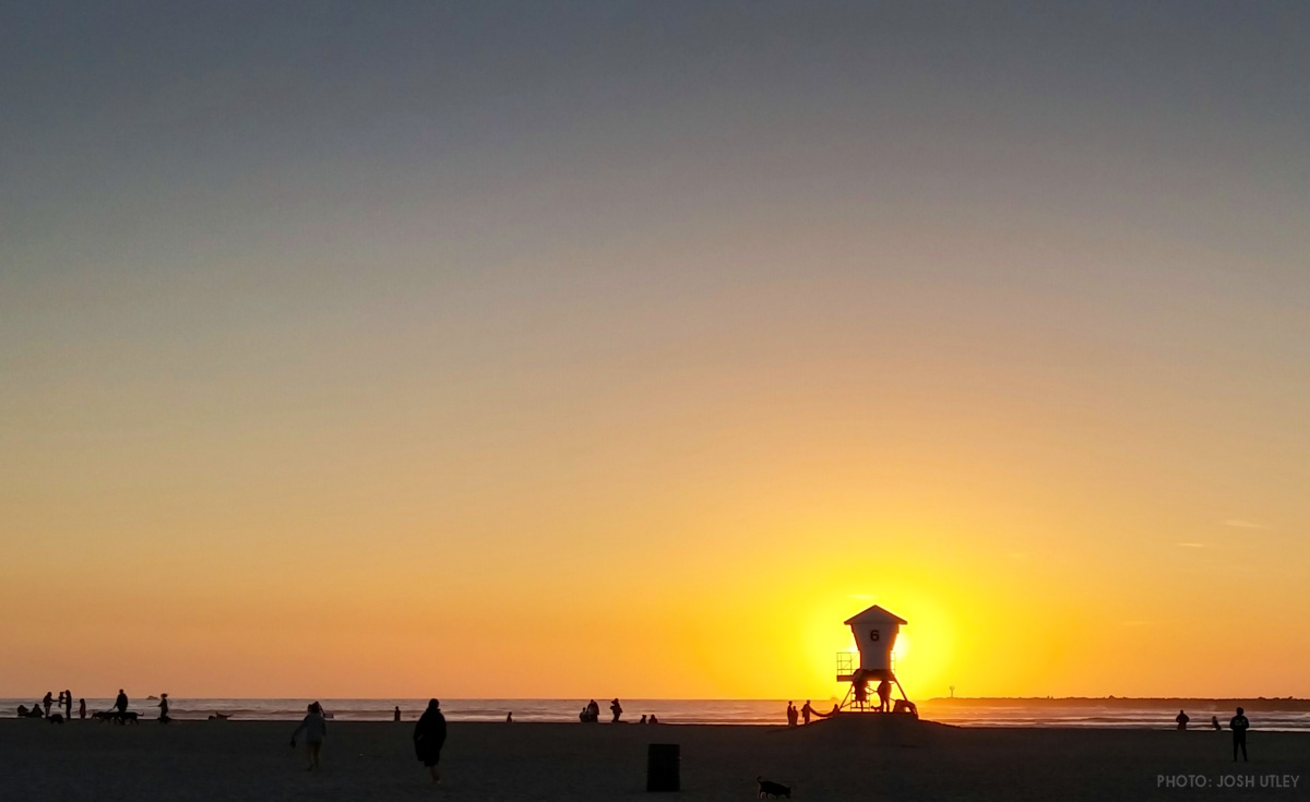 Tower 6 sunset at Dog Beach